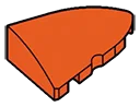 Slope brick 2 x 3 curved slope corner round, right in Orange, Marigold