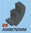 Brick Inverted 2 x 3 x 2 rounded bottom with protruding 1 x 2 plate in Gray, Dark (Metallic)