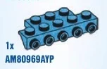 Bracket 2 x 5 - 1 x 5 with studs on top & sides, bi-level