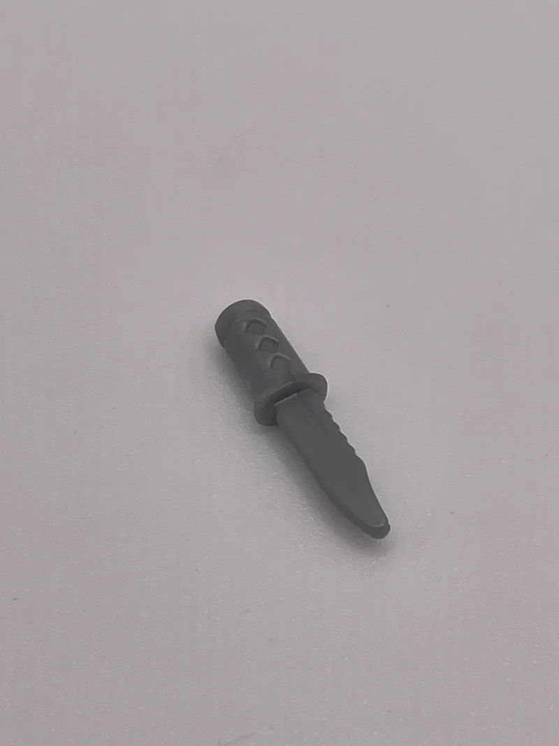 Melee: Combat Knife w/ Triple Diamond Detail on Handle & Slot for Peg Attachment in Gray, Light (Metallic)
