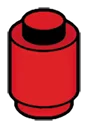 Brick Round 1 x 1 with Solid Stud in Red, Flame