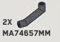 Connector: pipe, small 3 studs long double angle in Gray, Dark (Metallic)