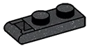 Plate 1 x 2 w/ Bar Handle, type 01 in Metal, Iron (Metallic)