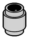 Brick Round 1 x 1, Female / Female Connection in Gray, Dull