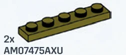 Plate 1 x 5 in Green, Light Olive Drab (Metallic)