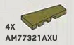 Wedge Tile 2 x 4 - Right in Green, Olive Drab (Infinite Green) (Metallic)