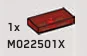 Tile 1 x 2 in Red (Translucent)