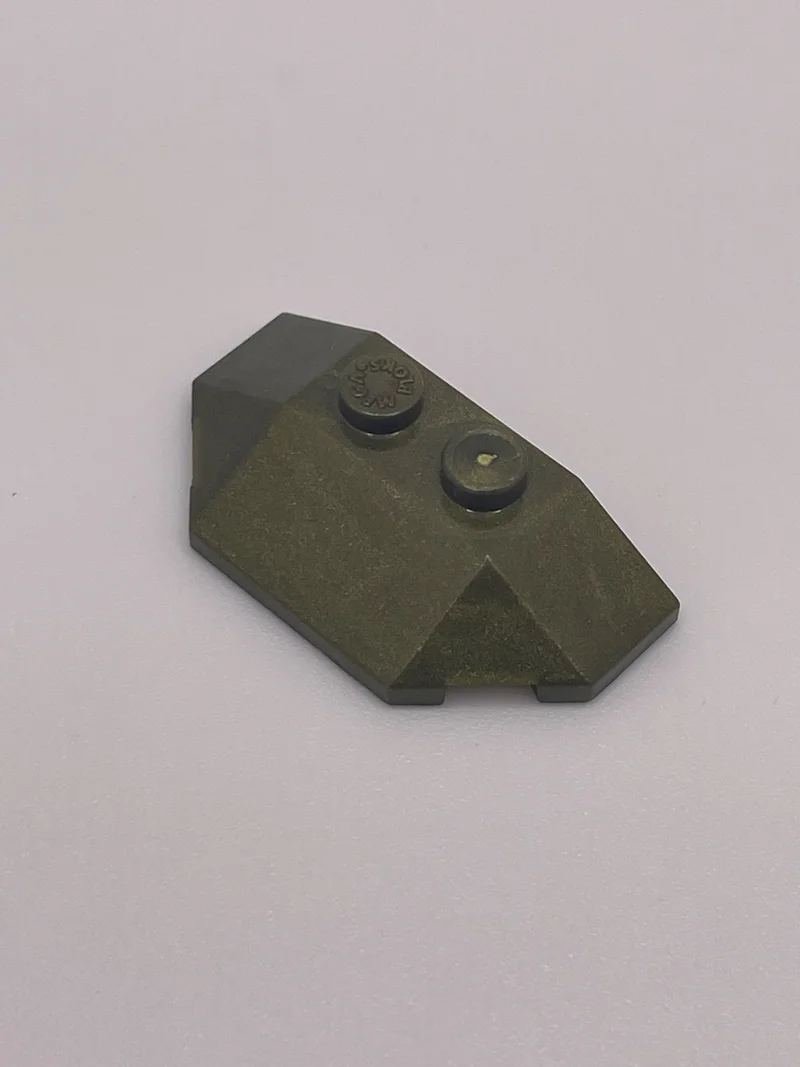 Slope brick 36 2 x 4 triple in Green, Light Olive Drab (Metallic)