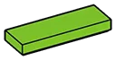 Tile 1 x 3 in Green, Lime