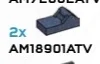 Tile Modified 1 x 2 w/ Raised Horizontal Clip in Blue, Smoke (Flake)