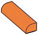 Brick 1 x 4 two-thirds-height with half-curved top in Orange, Bright