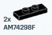Plate Modified 1 x 3 with two studs in Black