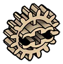 Gearing, wheel with 16 teeth and axle hole in Sand, Dark