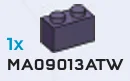 Brick 1 x 2 in Purple, Dark (Metallic)