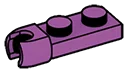 Plate 1 x 2 with ball socket on end, small in Magenta, Rich