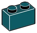 Brick 1 x 2 in Blue, French
