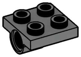 Connector Plate 2 x 2 with Axle Pin Connector Hole in Gray, Dark (Flake)