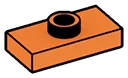 Plate Modified 1 x 2 with one stud, center in Orange, Bright