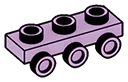 Bracket Plate 1 x 3 with three studs on side, descending in Mauve