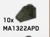 Slope Brick 45 1 x 2 in Green, Jungle (Camo)