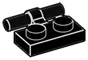 Plate 1 x 2 with handle in Black