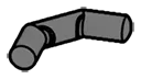 Bar: Rod, Small, Elbow, Symmetrical in Gray, Dark (Flake)