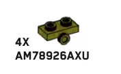 Bracket Plate 1 x 2 with one stud on side in Green, Olive Drab (Infinite Green) (Metallic)
