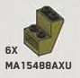 Slope Inverted Brick 65 2 x 2 x 2 in Green, Olive Drab (Infinite Green) (Metallic)