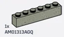 Brick 1 x 6 in Gray, Stone