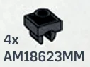 Plate Modified 1 x 1 with underside clip in Gray, Dark (Metallic)