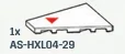 Tile Wedge 3 x 4 Without Left Corner w/ Printed Red Triangle