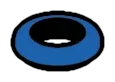 Connector 1 x 1 ring, round in Blue
