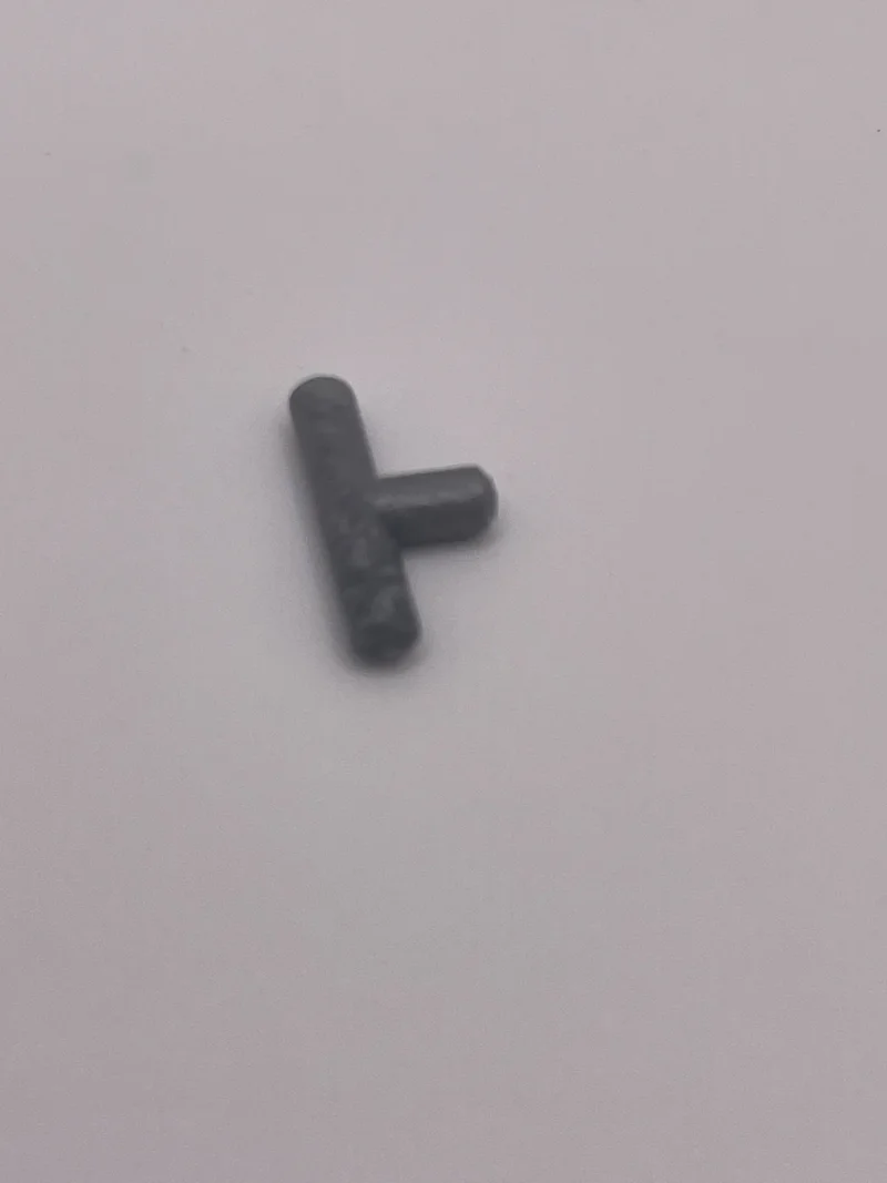 Bar 1 x 1 x 1 with Perpendicular Handles in Gray, Light (Metallic)