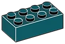 Brick 2 x 4 in Blue, French
