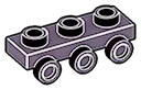 Bracket Plate 1 x 3 with three studs on side, descending in Purple, Dark