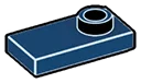 Plate Modified 1 x 2 with one stud, offset in Blue, Midnight