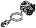 Winch spool, right with string and hook in Multicolored