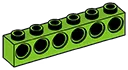 Brick 1 x 6 with 6 holes in Green, Lime