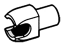 Connector: Ball Socket, Small on Peg in White