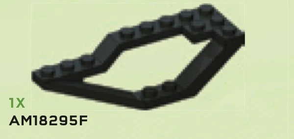 Vehicle body: 3 x 2 x 9 landing skid, left in Black