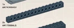 Connector Brick 1 x 16 with holes in Gray, Dark Smoke