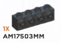 Brick Modified 1 x 4 with side studs in Gray, Dark (Metallic)