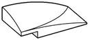 Slope tile 2 x 4 with rounded prominence, right in White