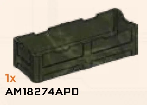 Container: Crate 3 x 2 x 8 base in Green, Jungle (Camo)