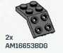 Bracket 2 x 2 - 2 x 2 sloped with studs in Gray, Dark (Flake)
