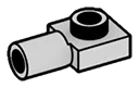 Plate Modified 1 x 1 with horizontal connector pipe, hollow in Gray, Dull