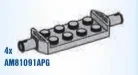 Vehicle Plate 2 x 4 with Pins on both sides in Gray, Steel