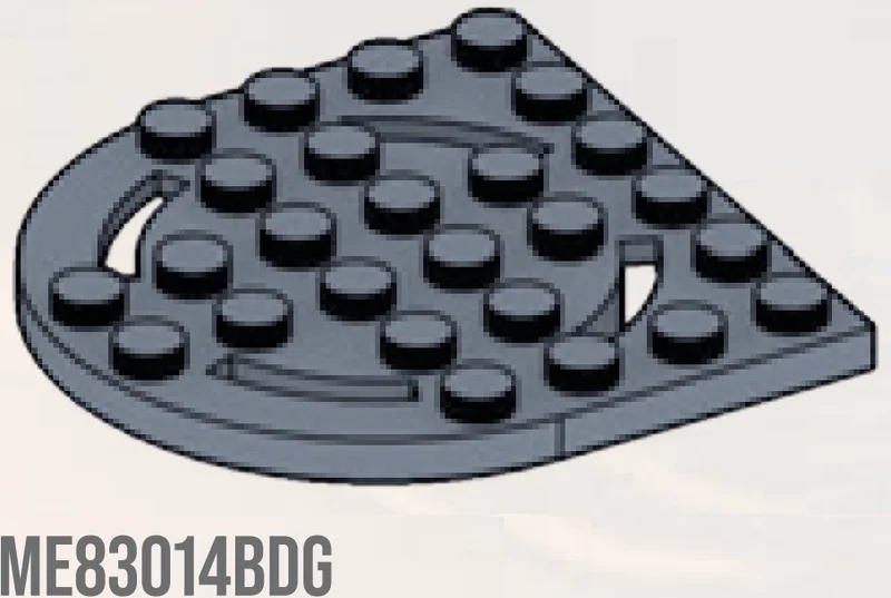 6 x 6 turntable top, half round in Gray, Dark (Flake)