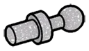 Connector: pin with ball joint, small in Gray, Steel