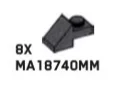 Slope 45 1 x 1 with 1 x 1 plate in Gray, Dark (Metallic)